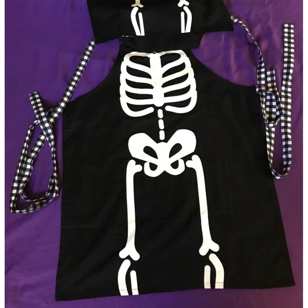 Lunaville Glow in the Dark Skeleton 2 pc (Mommy & Me) Matching Aprons - NEW